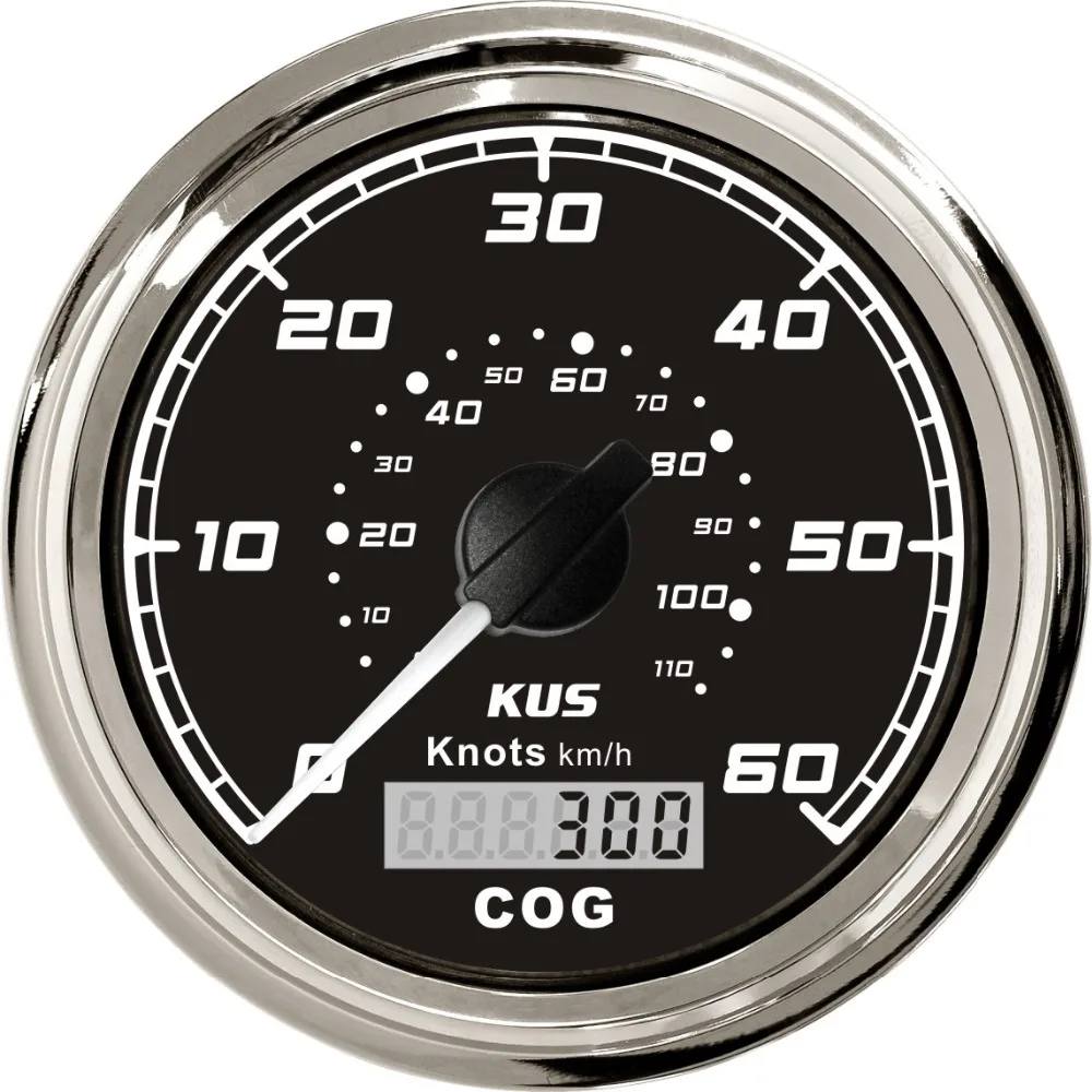 

KUS Waterproof GPS Speedometer 0-60Knots Speed Gauge with Course for Boat Yachts 85mm 12V/24V
