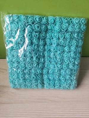 Tiffany blue 144 шт 2 см мини пена Искусственный цветок розы Букет Многоцветный Роза свадебное украшение цветок розы 1 упаковка - Цвет: Tiffany blue