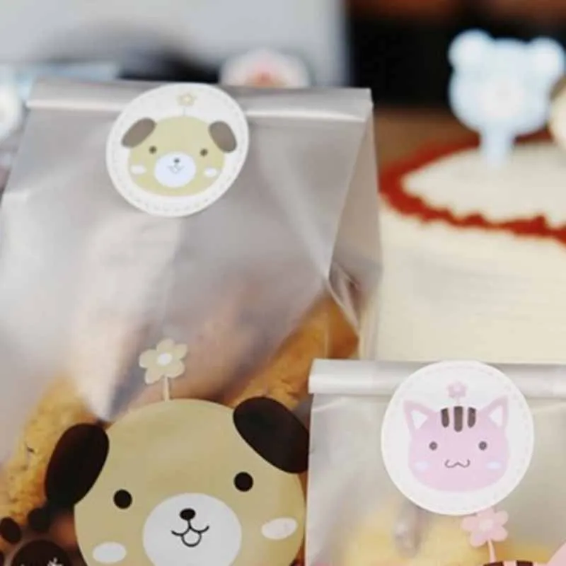 

Ynaayu 120pcs/set Sticker Cute Bear Circle Seal Sticker 3 Color Round Paper Packaging Label For Cookie Gift Stickers