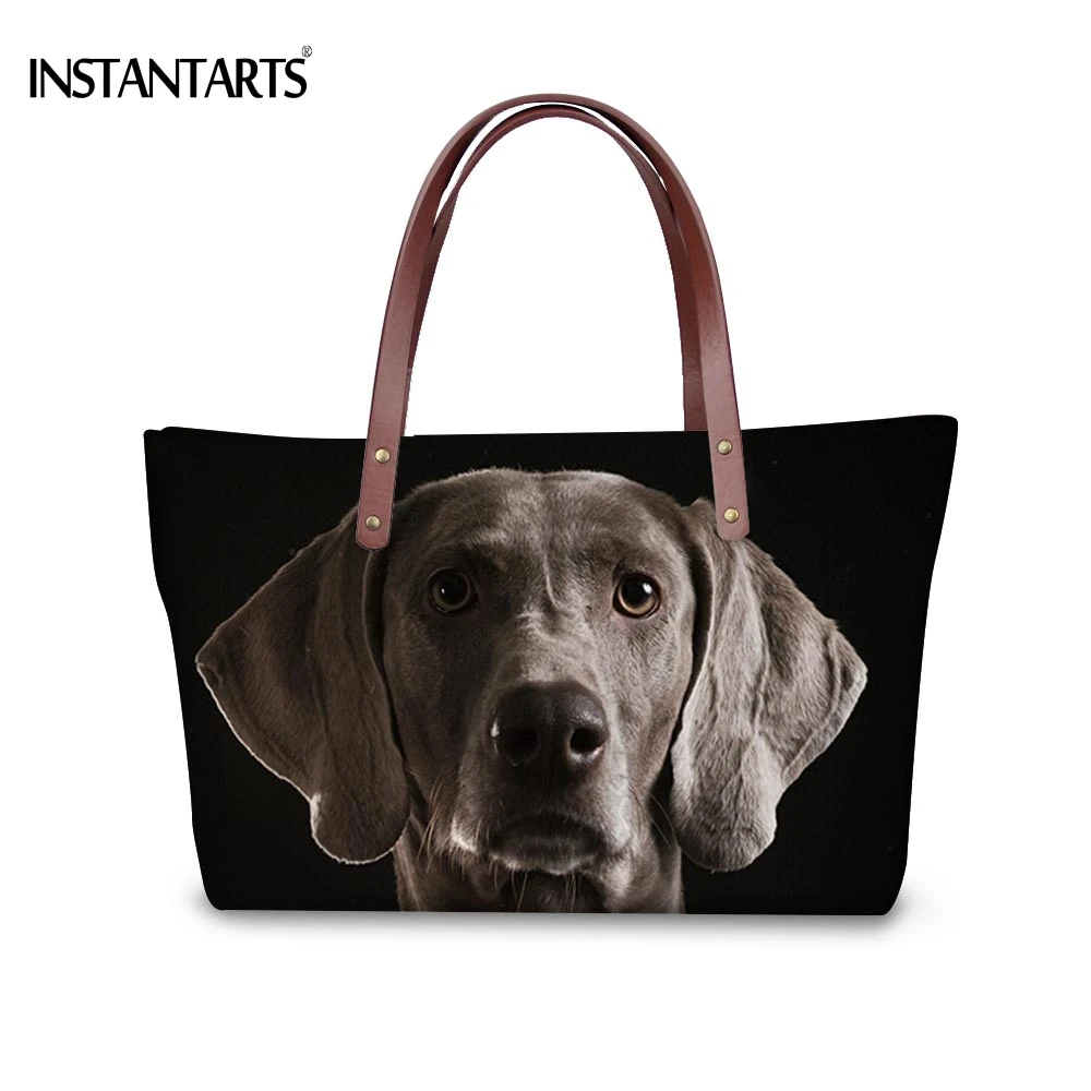 INSTANTARTS Stylish Women Large Tote Bags 3D Animal Weimaraner Dog Printed Shopping Shoulder Female Travel Top-Handle Bag | Багаж и сумки