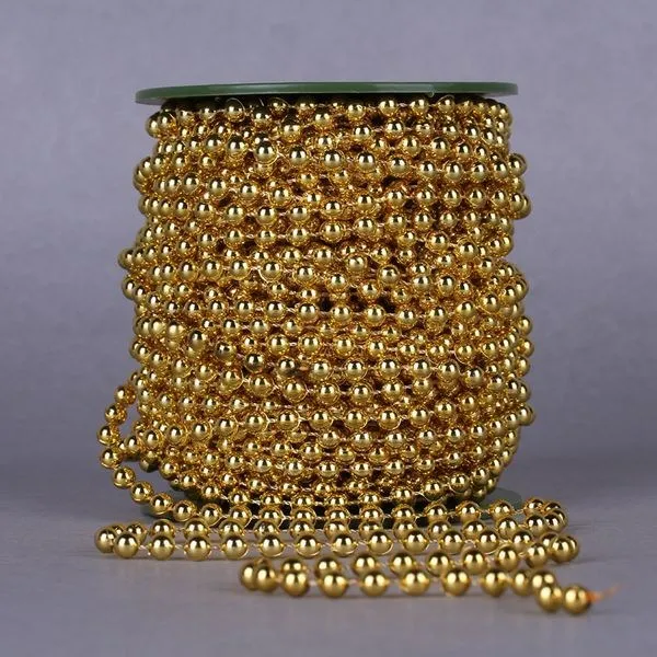 25 метров 6 мм круглые позолоченные металлические бусины гирлянда Свадебный