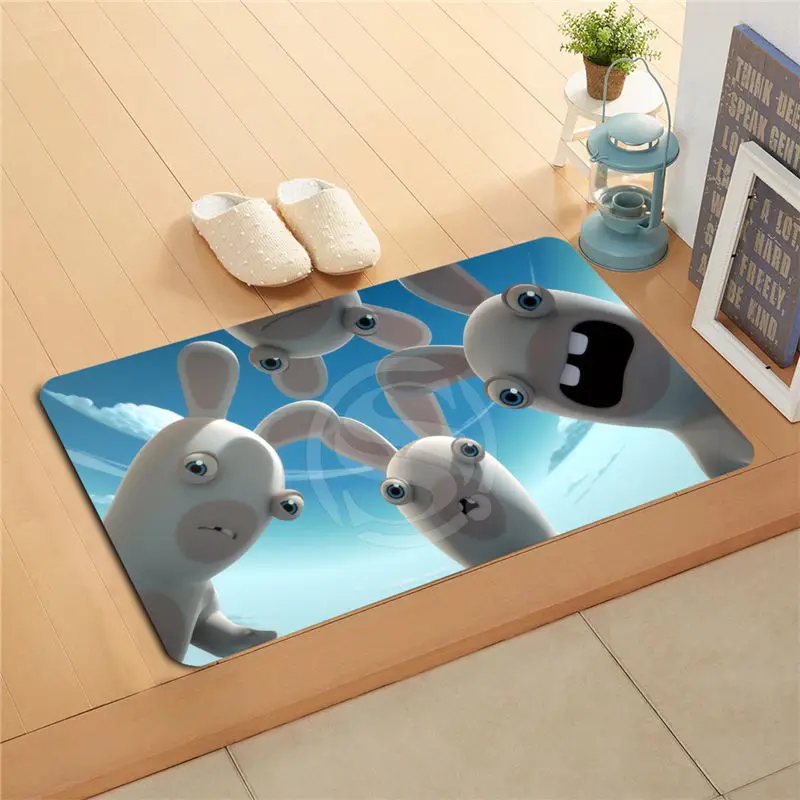 Как и w185 Пользовательские rabbids rabbid Doormat Home Decor Двери коврик Коврик Для Ванной