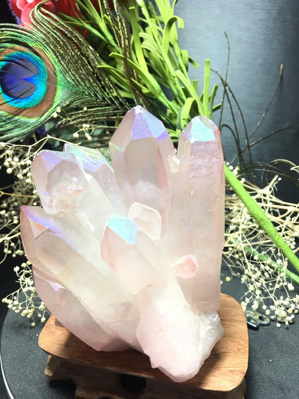 PRETTY Aura кварцевый кристалл висмута титана кремния скопления образцов | Дом и сад