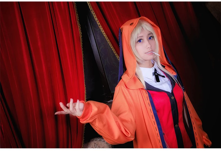 Горячая аниме Kakegurui компульсивный игрок Руна Yomozuki костюмы для косплея Пальто