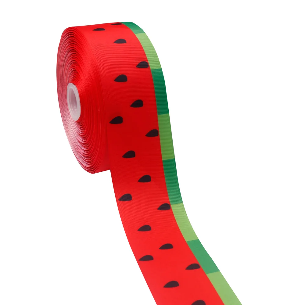 Watermelon 2 IBOWS 2 ярда/рулон "(75 мм) лента с фруктовым принтом милая лента с принтом в виде корсажа DIY заколки для волос аксессуары заколка для волос украшение - Цвет: Watermelon 2