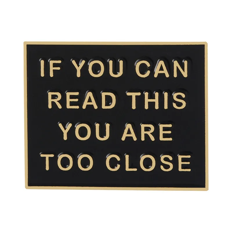 Black-gold QIHE JEWELRY Funny Letter pins Need Personal Space Badges Cool Anti Social Lapel pins Introverts Personality Symbol Brooches - Окраска металла: Black-gold