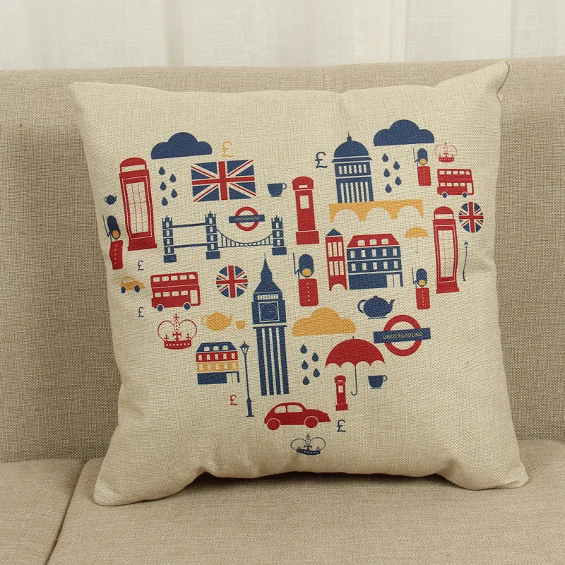 Краткое Англии Стиль для подушек из хлопка и льна декоративная наволочка