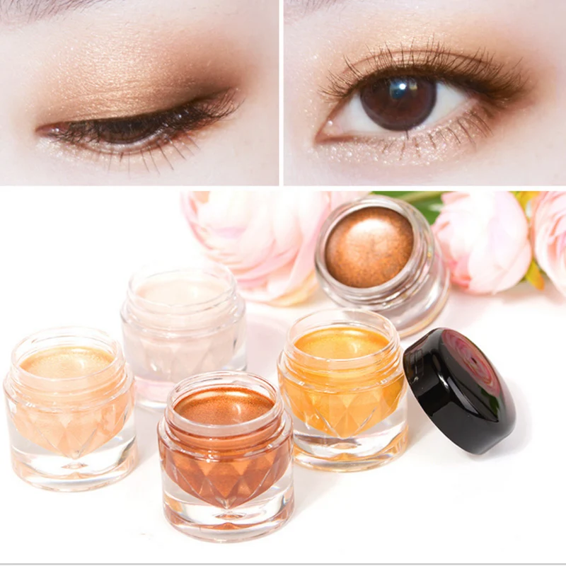 Один тени для век Shimmer Долгое пигмент теней макияжа крем Nude Make Up натуральный Цвет