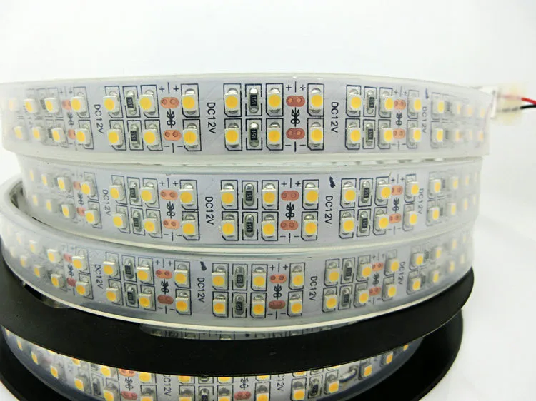 Супер яркая двухрядная DC12V SMD 3528 Светодиодная лента 1200LED 240 светодиодов/м 5 м/лот IP67