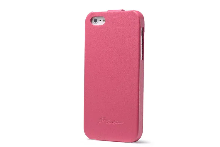 Rose Натуральная кожа Вертикальный флип чехол для iPhone 5 5S SE личи стриа натуральная кожа высокое качество с бесплатной защитой экрана - Цвет: Rose