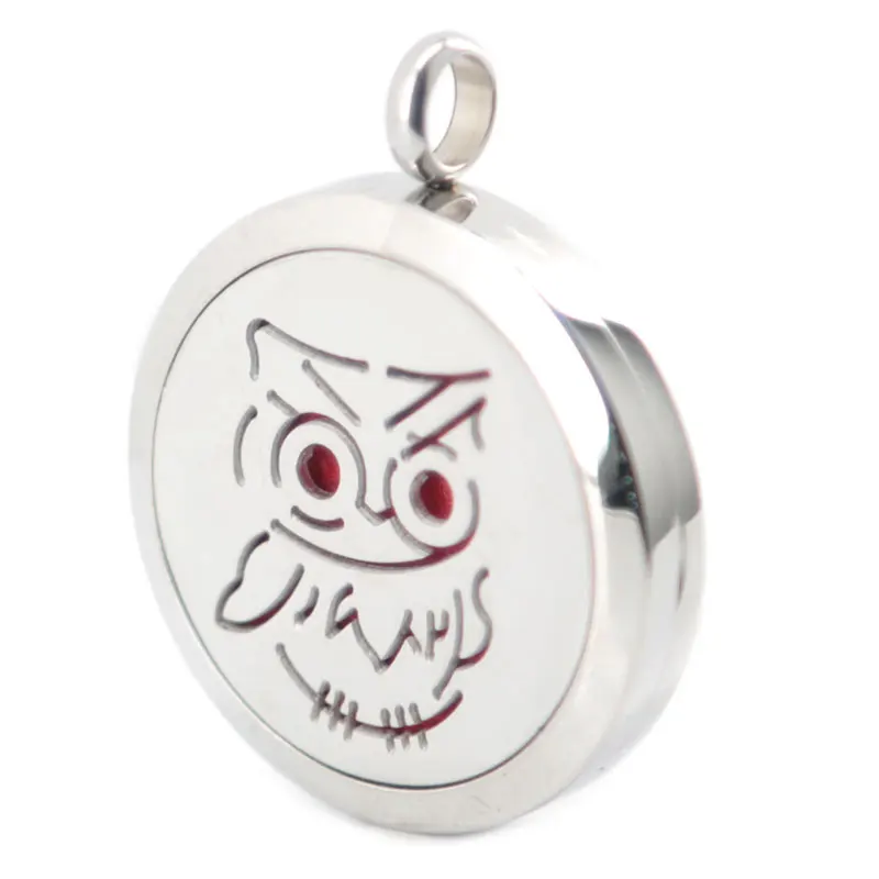 cute owl Новое поступление более 25 стилей ароматерапия эфирное масло хирургическое ожерелье из нержавеющей стали Духи Подвеска-диффузор медальон - Окраска металла: cute owl
