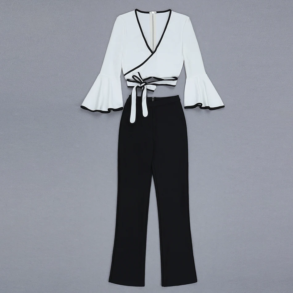 Hashupha зима 2019 Новое поступление женские комплекты модный бандажный Топ штаны