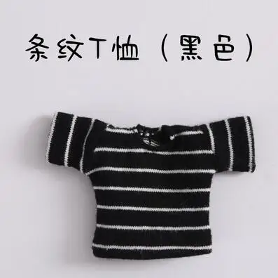 black stripe Новая модная одежда для куклы bjd, полосатая футболка с короткими рукавами для 1/12bjd, obitsu11, ob11, аксессуары для куклы, одежда - Цвет: black stripe