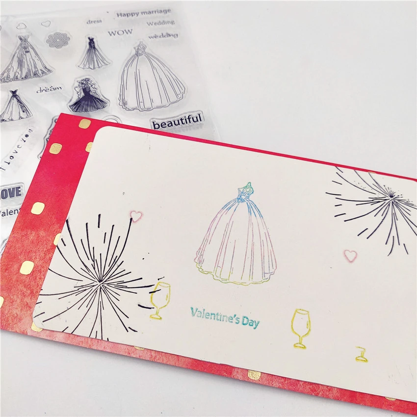 Лидер продаж свадебное платье прозрачный штамп силиконовый альбом для