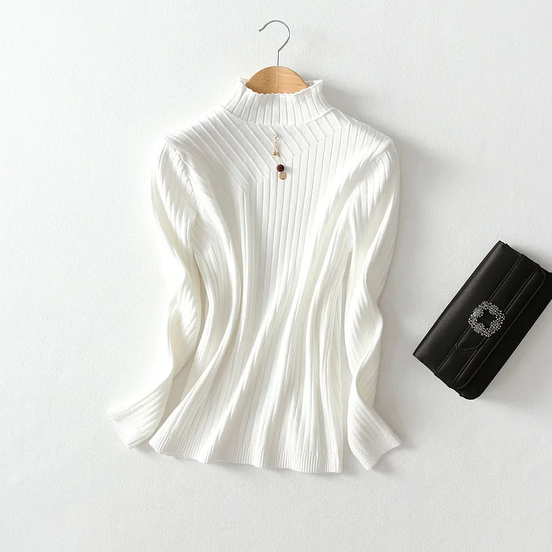Turtleneck Sweater 2018 Autumn Winter Women Fashion Tops Solid Slim Elasticity Pullovers Long Sleeve Jumper Pull Femme Clothing | Женская