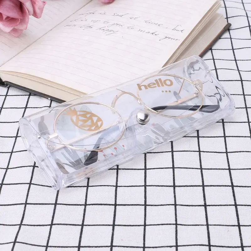 Transparent Reading Glasses Box Cartoon Plastic Eyeglasses Case Storage Protective Portable Random delivery S/L | Аксессуары для