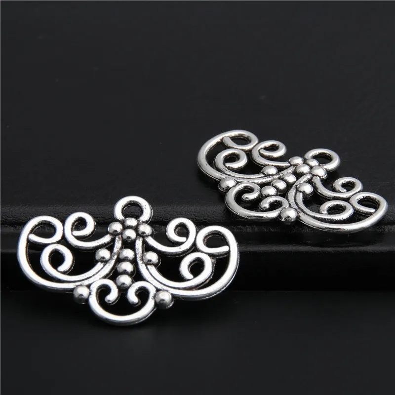 20pcs Silver Color Lovely Flower Fleur De Lys Chandelier Connector Link Charm Pendant A2828 | Украшения и аксессуары