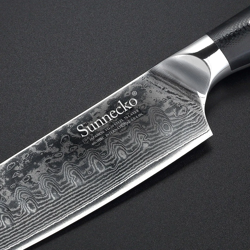 SUNNECKO Премиум 5 '' / 7'' Santoku ножи Дамасская сталь японский VG10 лезвие Кухня