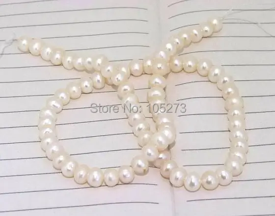 

Жемчужные ювелирные изделия, одна цепочка, чистый белый пресноводный жемчуг 5-6,5 мм, около 74 штук, 15 дюймов, нить