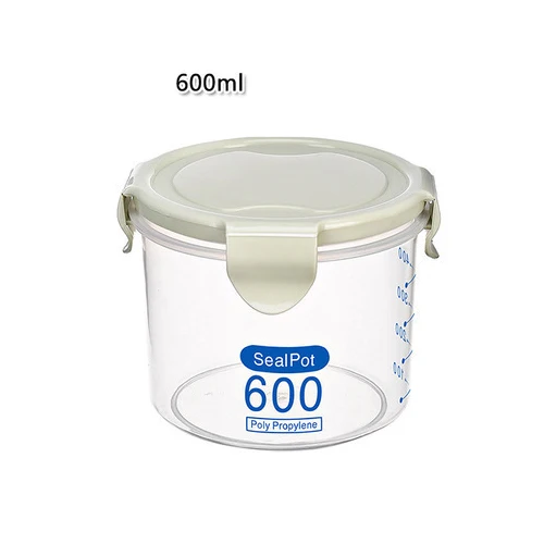 GREEN-600ML Консервационные баночки для специй с крышкой для хранения зерна сахарница для кухни многофункциональная снековая пластиковая коробка для хранения для путешествий - Цвет: GREEN-600ML