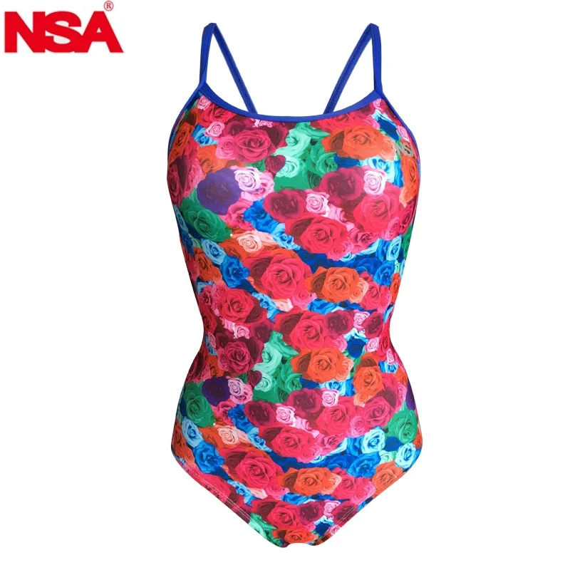 

NSA 2021 New One Piece triangle Competition Training Swimsuit Waterproof Chlorine Resistant Women's Swimwear Bathing Suit