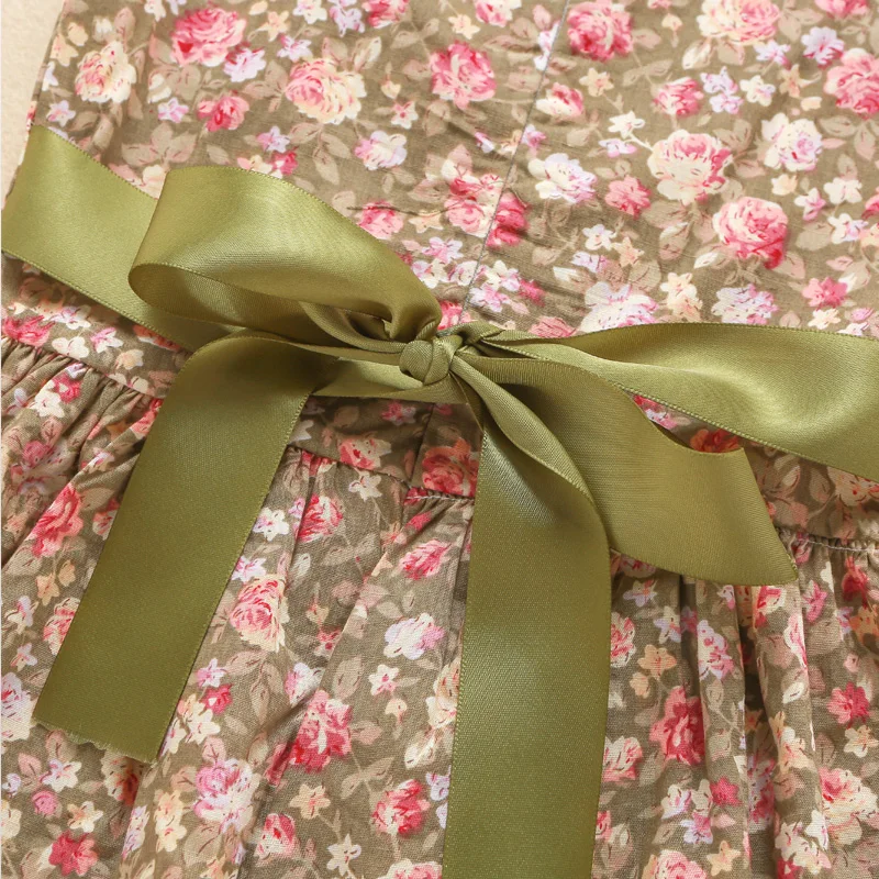 2017 Пляж Бросился Модный Бренд Летние Девушки Платье Хлопка Цветка Платья девушки