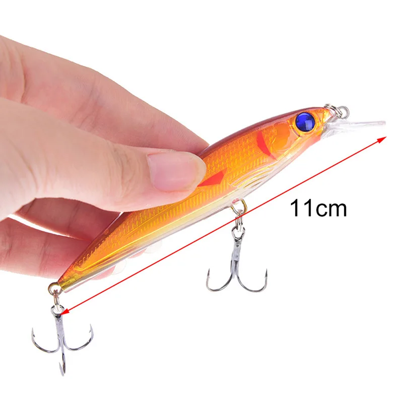

1x 13.4g 11cm fishing lures minnow artificial hard bait floating wobblers 3d eye