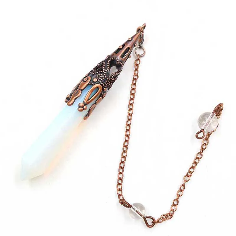 opal Ретро натуральный камень маятники для dowsing Исцеление чакры в рейки кристаллы кварц опал маятник wicca divination амулет ювелирные изделия - Окраска металла: opal
