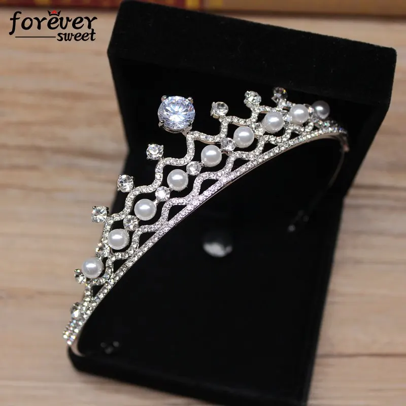 Изысканная жемчужная Корона украшения для волос со стразами Европейская