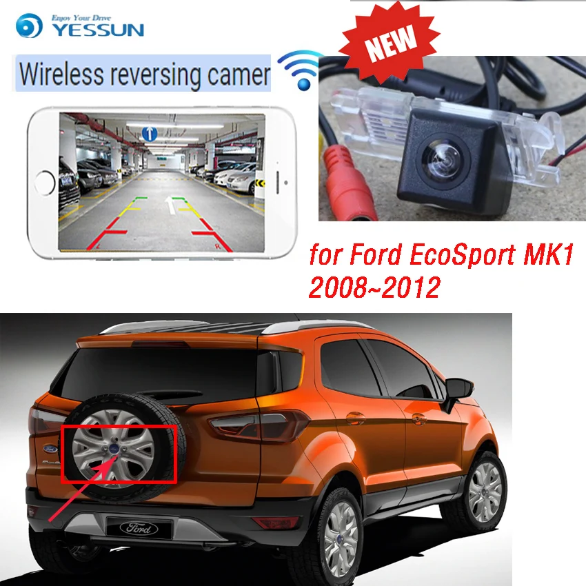 Беспроводная камера YESSUN для Ford EcoSport MK1 mk2 2008 ~ 2012 водонепроницаемая заднего вида с