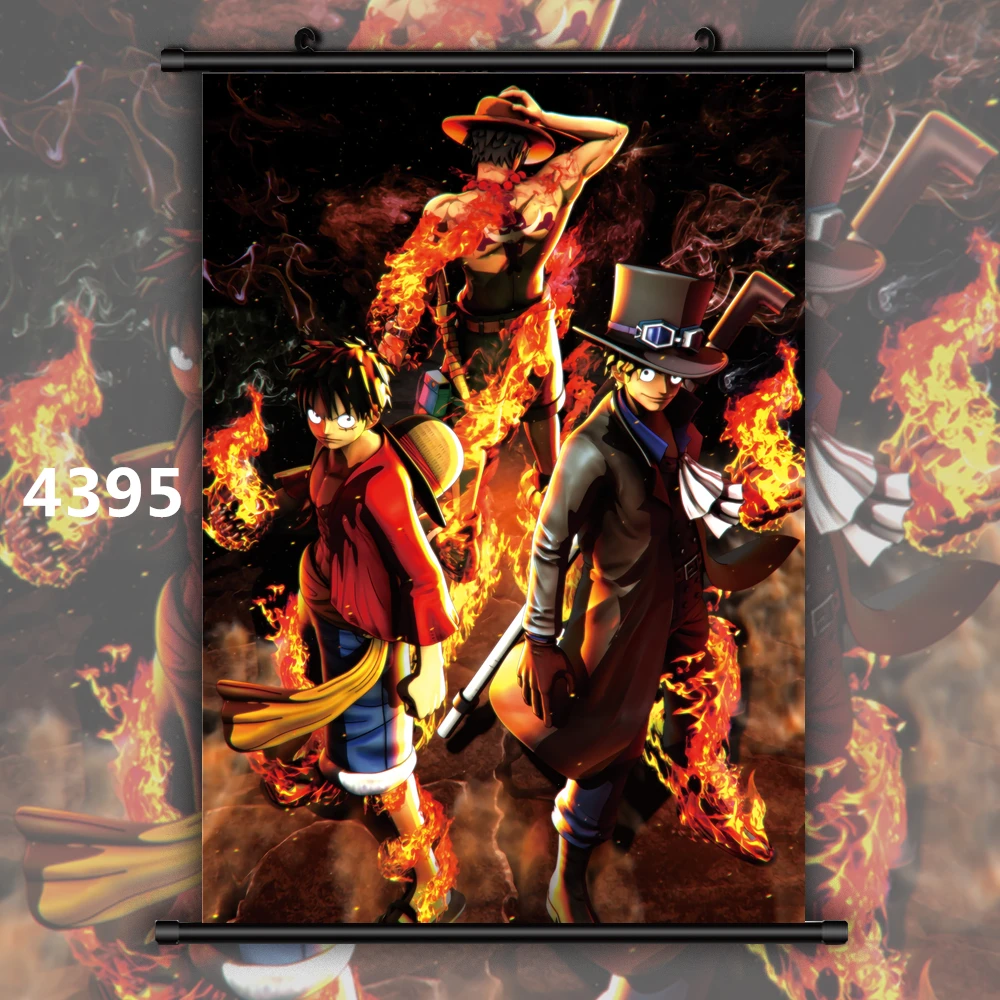 4395 One piece Portgas D Ace Луффи Аниме Манга настенный плакат свиток - Цвет: 4395