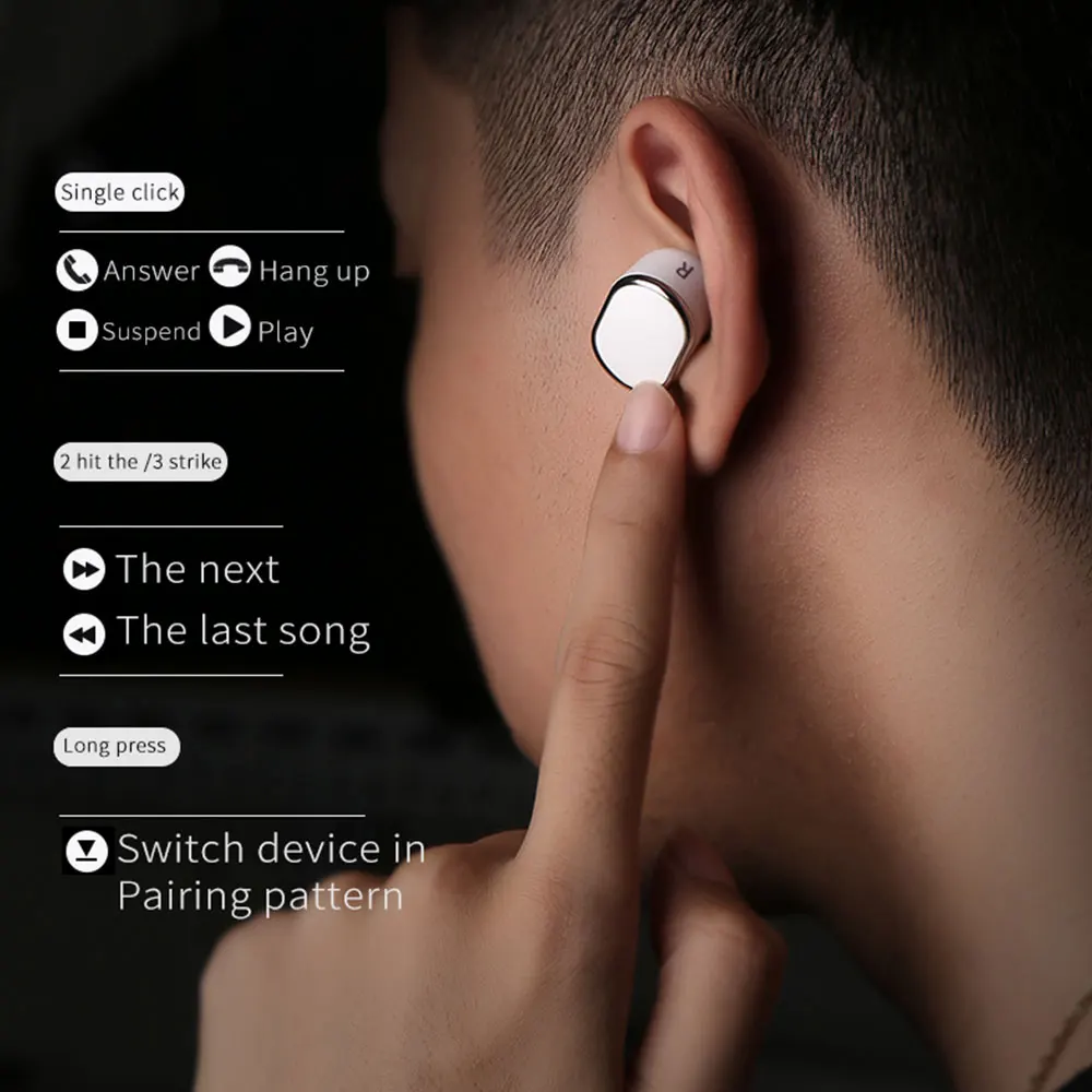 Link-Face TWS Mini HiFi стерео Bluetooth наушники беспроводные наушники-вкладыши с зарядным