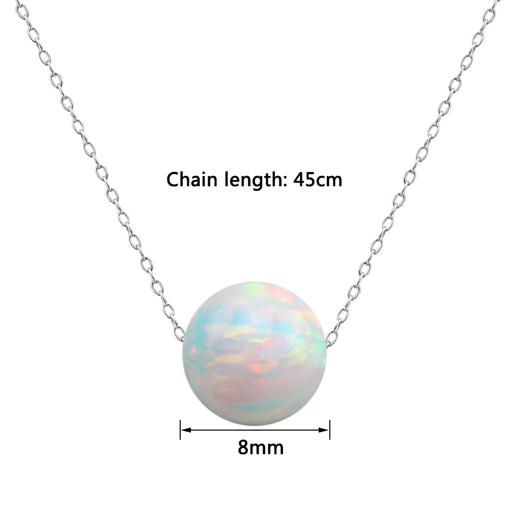 Женское ожерелье с подвеской из серебра 925 пробы белым огненным опалом|collier 925|925