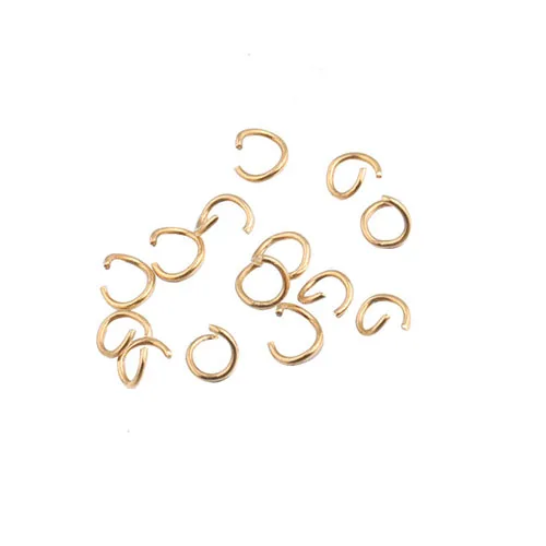 gold color Fnixtar с золотым напылением розовое золото цвет нержавеющей стали Открытый прыжок кольца 0,5x3,5 мм Сплит Кольца разъемы подходит бар ожерелье DIY200pcs/лот - Цвет: gold color