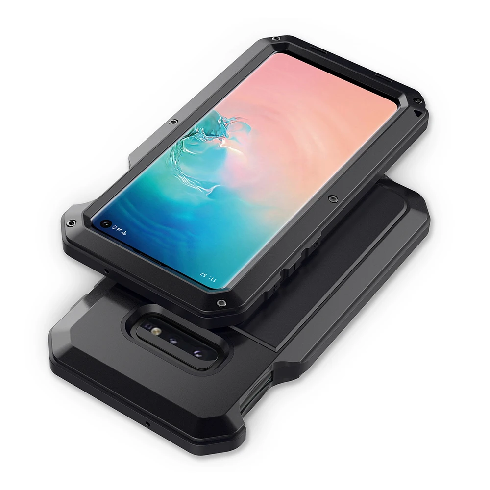 Для samsung Galaxy S10e металлический Алюминий бронированный противоударный чехол Heavy Duty Водонепроницаемый защитный чехол+ Защитная пленка из закаленного стекла