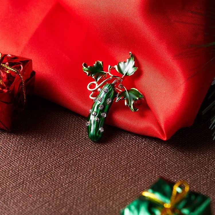 Новинка Модная креативная эмалированная Брошь Стразы с кристаллами огурцов