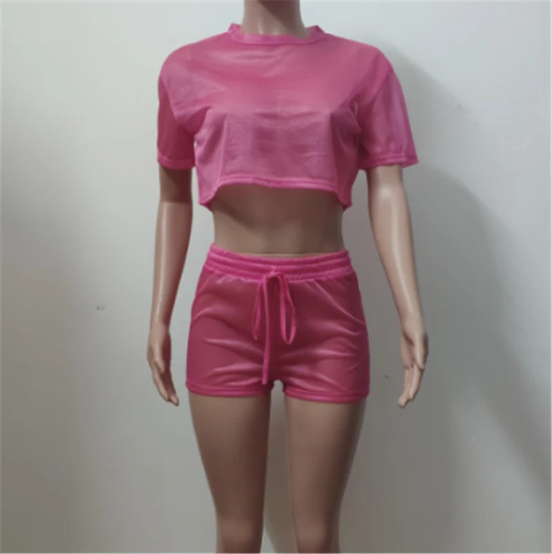 Сетчатый женский сексуальный комплект из двух предметов для ночного клуба с