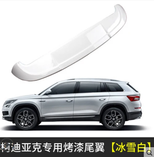 Подходит для Skoda Kodiaq ABS пластик внешний задний спойлер багажника задний спойлер автомобиля аксессуары - Цвет: Слоновая кость