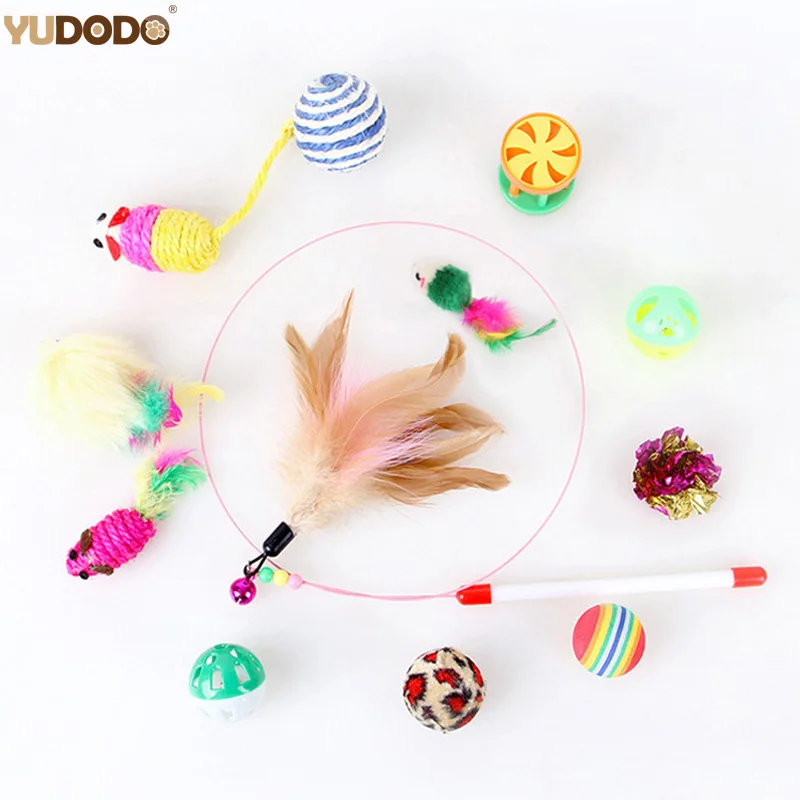 Набор игрушек для кошек из 12 штук набор забавных шариков сизаля с мышкой