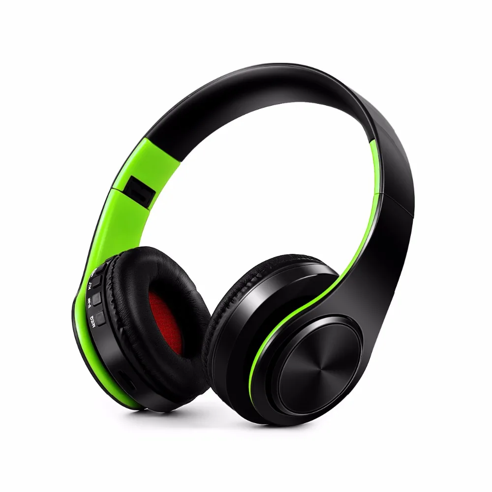 Green Black Onikuma Портативный Беспроводной складные наушники bluetooth гарнитура наушники с микрофоном Поддержка SD FM - Цвет: Green Black