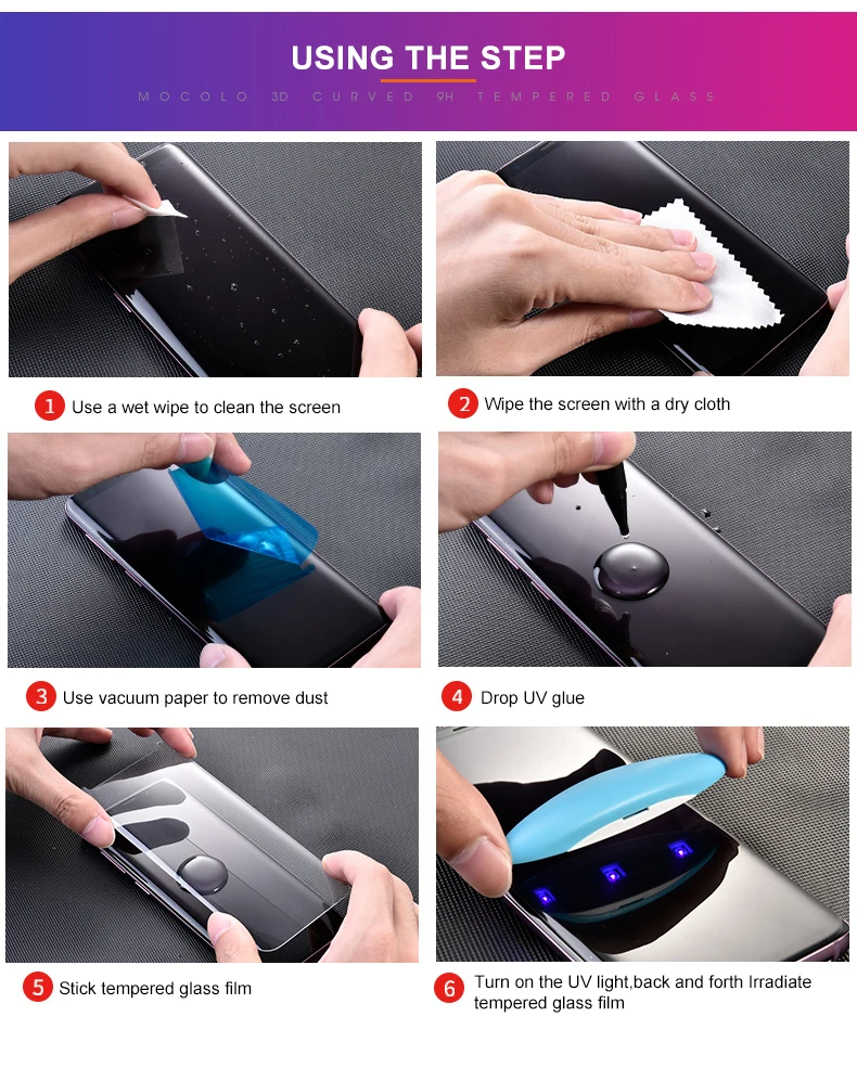 Для samsung S10 защита экрана Mocolo Note 10 жидкое клееное 3D изогнутое УФ закаленное стекло для samsung S10 Plus защита экрана