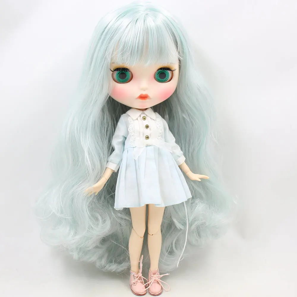 Ледяная кукла DBS Blyth для No.BL4006/1059 мятный микс белые волосы резные губы матовое лицо