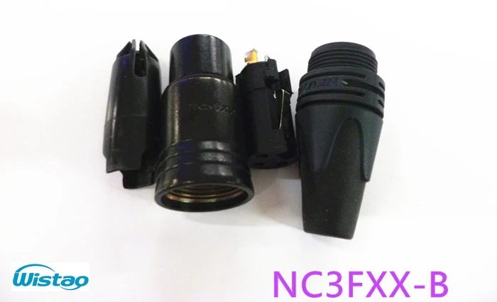 HIFI Разъем XLR Женский черный корпус позолоченные контакты для 3-жильного кабеля