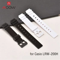 resin watchband for casio lrw 200h women sport waterproof replacement bracelet band strap watch accessories black white
