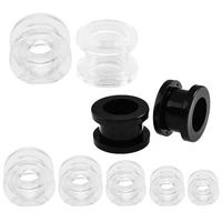2pcslot acrylic ear plugs and tunnels screw fit flesh tunnels piercings hollow ear gauges expander piercings body jewelry