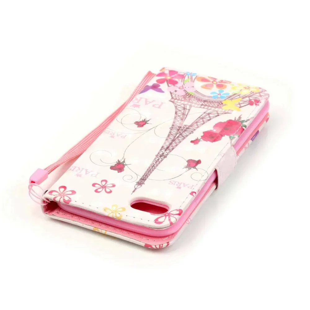 Красивый чехол с ремешком для телефона девочек и детей флип книжка iPhone 5 Модный