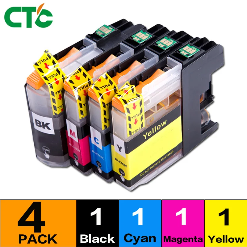 4 x LC123 LC 123 XL LC123XL чернильные картриджи для Brother MFC DCP J4110DW J132W J152W J552DW J752DW J172W J6720DW