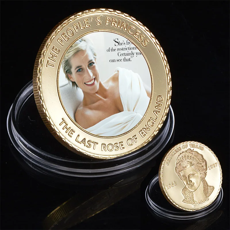 WR последняя Роза Англии Принцесса Диана 24 k Золотая монета коллекционные