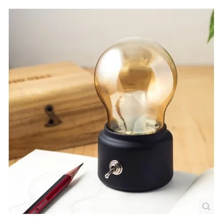 Светодиодная лампа металлическая стеклянная USB атмосферная перезаряжаемая