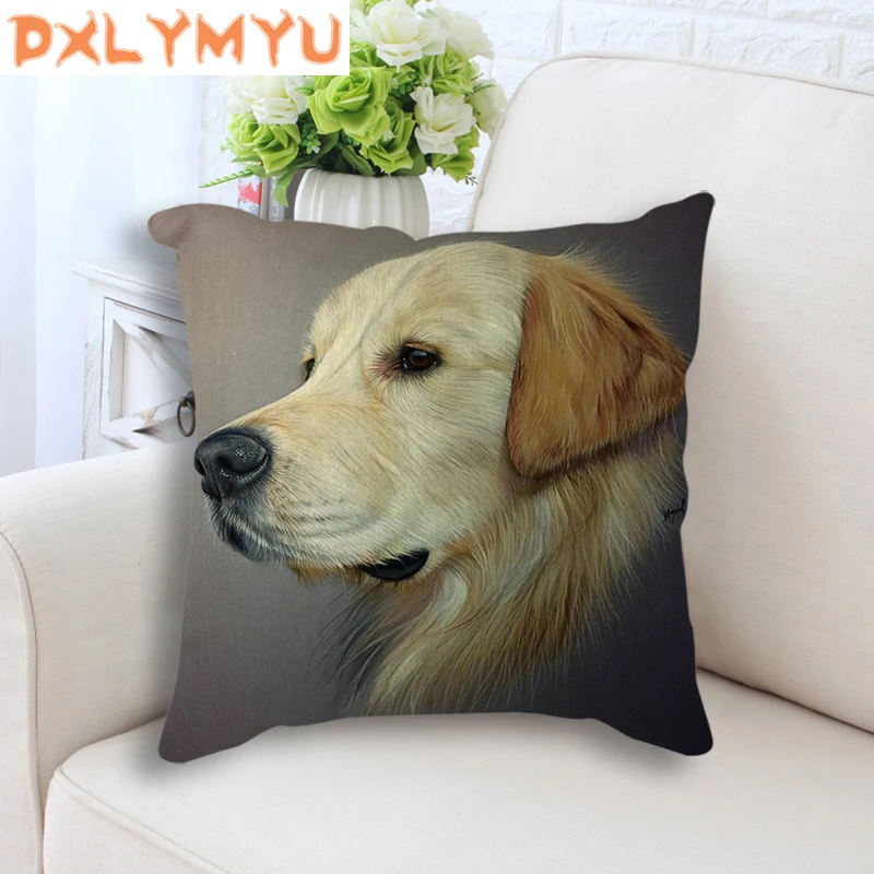 

Modern Bull Dog Printed Square Pillowcase Room Decoration Large Dog Decorative Cushion Cover Home Decor Sofa Throw Pillows 18*18